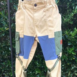 XGX Family skinny block cargo pants with straps